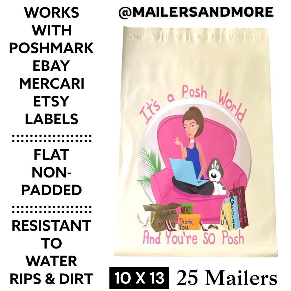 25 10X13 Poly Mailers Posh World PRICE IS FIRM - Picture 3 of 15